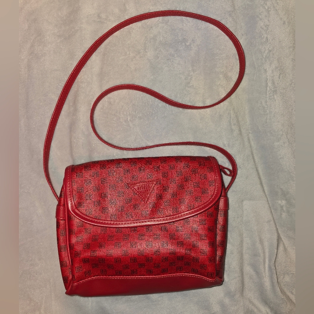 Gitano Vintage 80s Red Vinyl Crossbody Bag